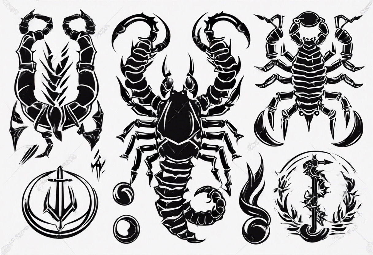 Majestic Lion Scorpion Tattoo Design | AI Art Generator | Easy-Peasy.AI