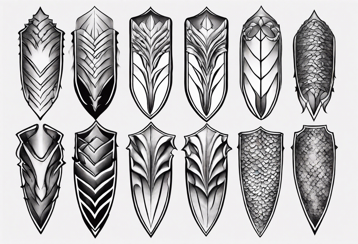 Dragonscale Leg armor symmetrical tattoo idea