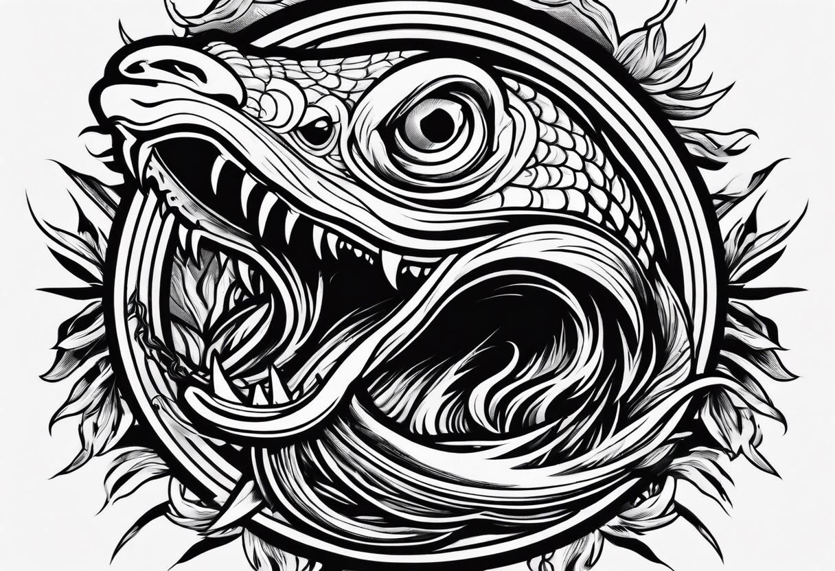 Screaming hellfish tattoo idea