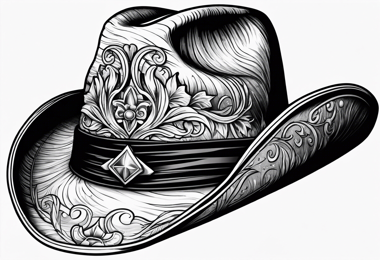 Spooky cowboy hat tattoo idea