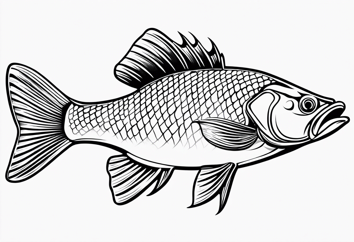 outline walleye simple small no scales tattoo idea