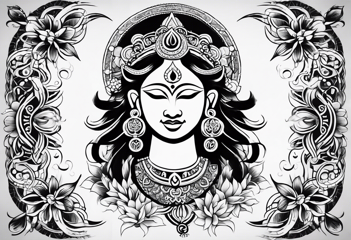 Traditional Hawaiian tattoo tattooed on the upper part of my arm across my shoulders, and into my chest should be integrated with a Hindu om sign and also the seven Hindu chakras tattoo idea