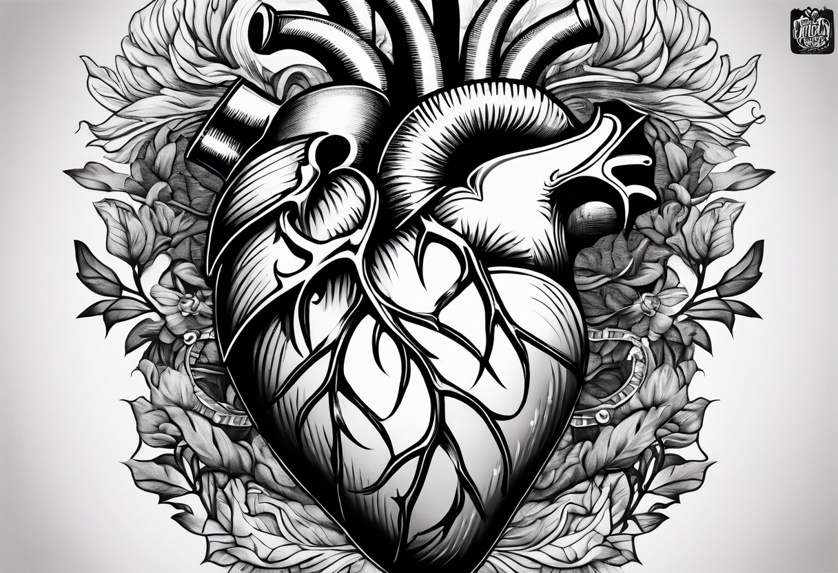 ribs exposing anatomically correct heart tattoo idea