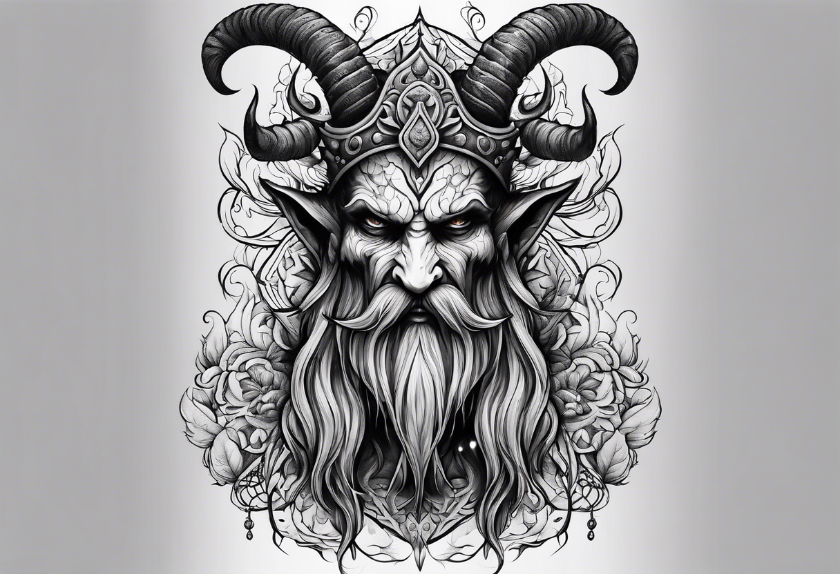 creepy Leshy demon tattoo idea