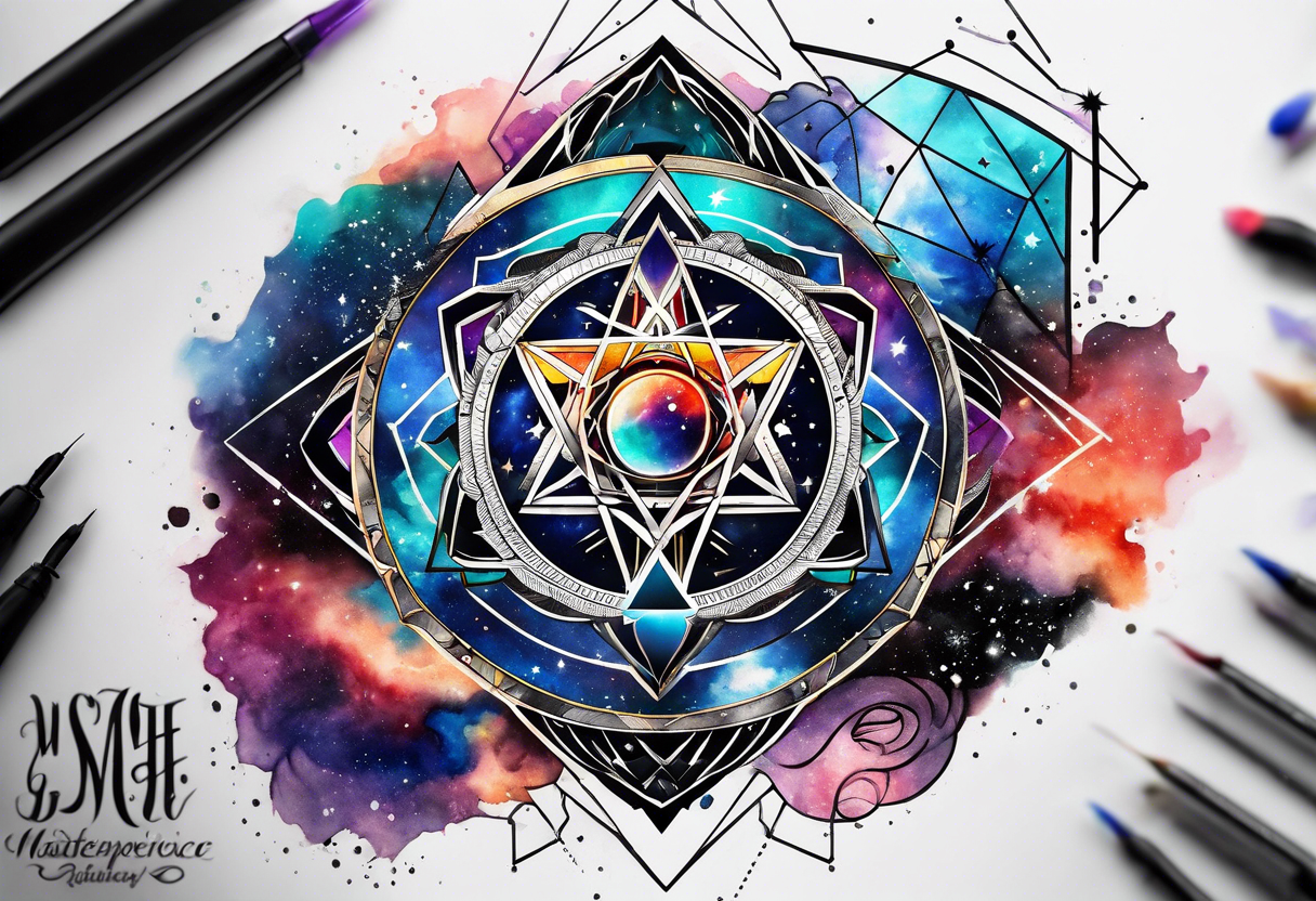 Secret geometry in the space galaxy tattoo idea