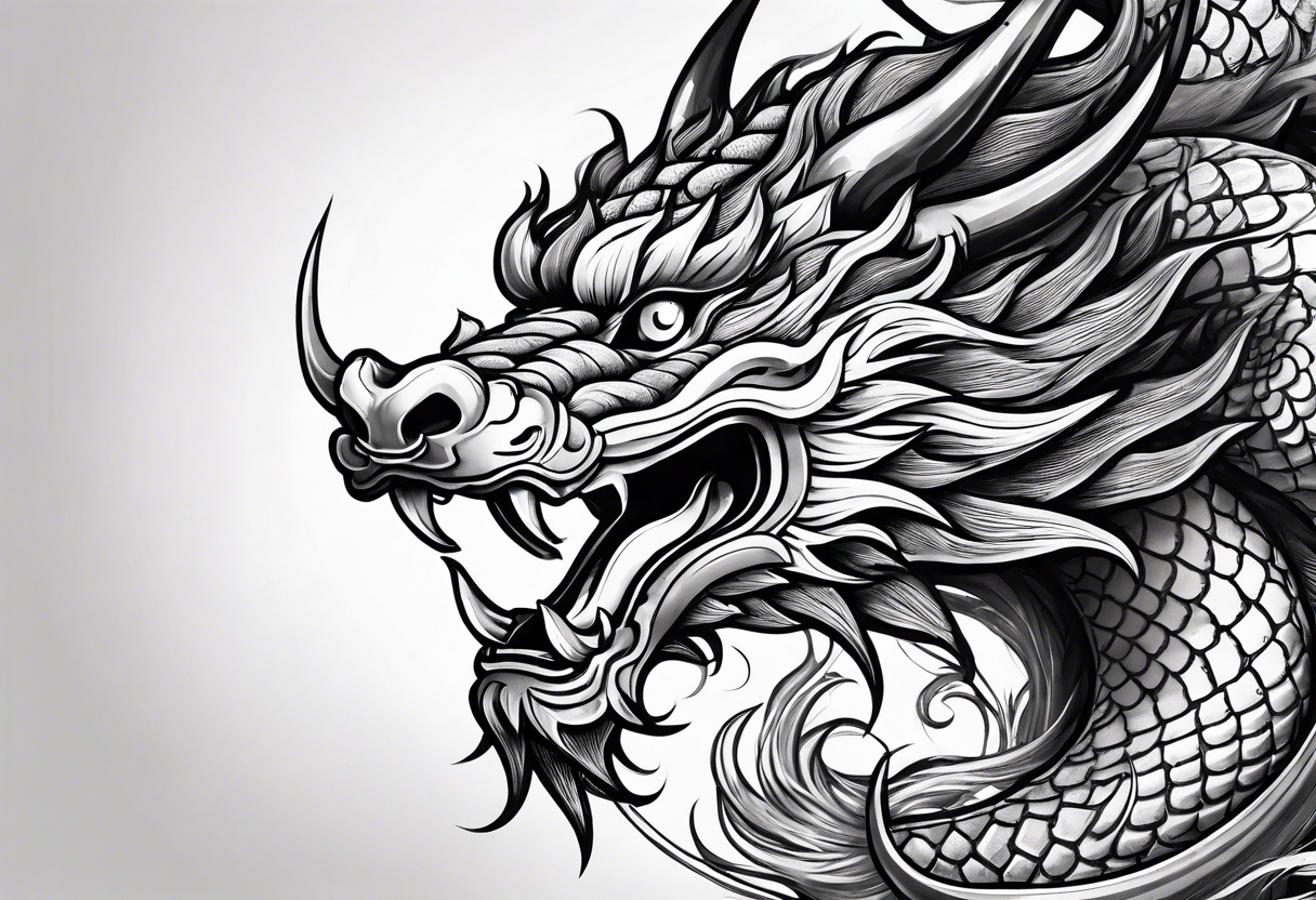 Japanese Dragon head located on arm tattoo idea