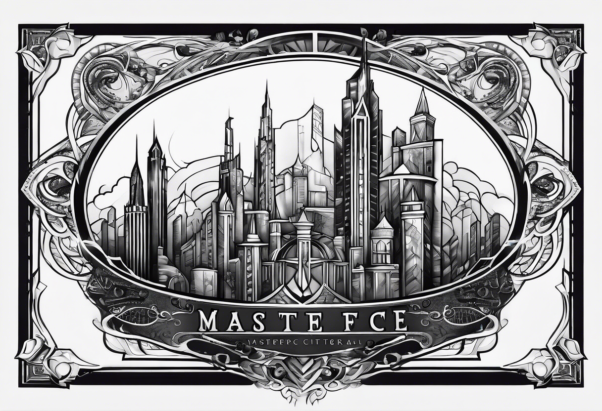 very dark emerald city tattoo idea