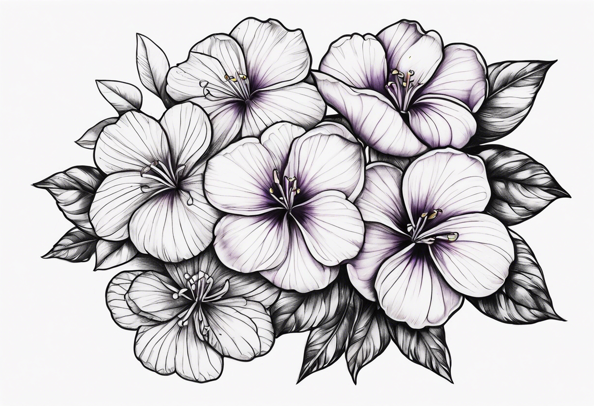 Violet flower tattoo idea