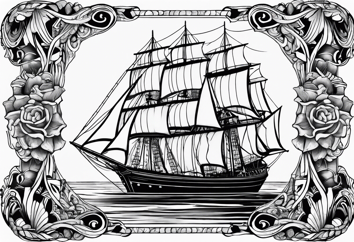 Schooner sailboat tattoo idea