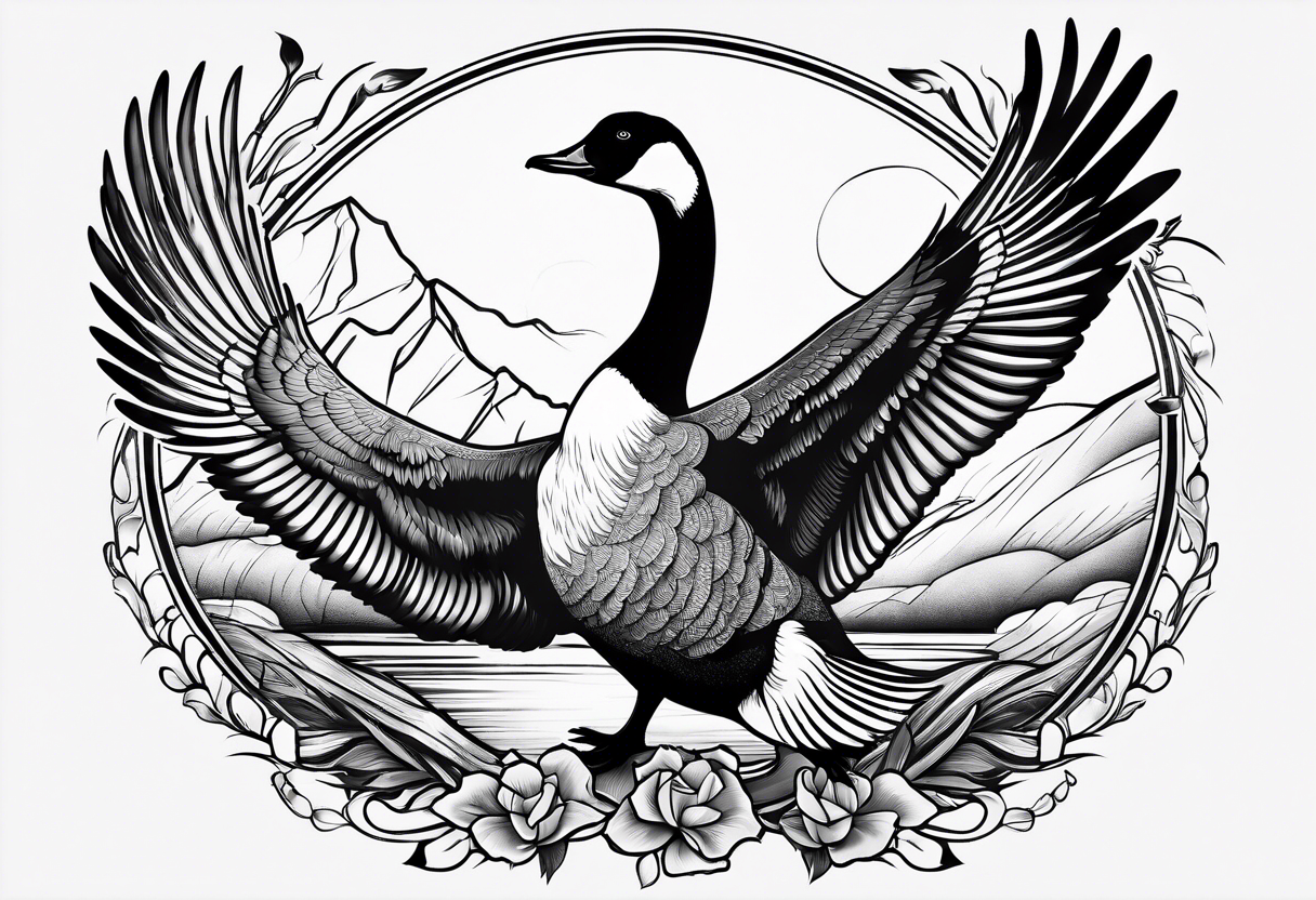 canadian goose fighting tattoo idea