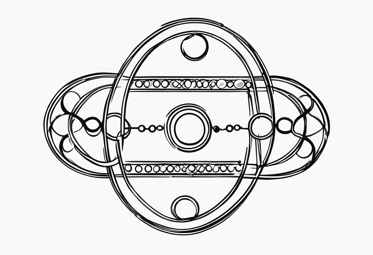 bracelet made of atoms with spiritual elements tattoo idea