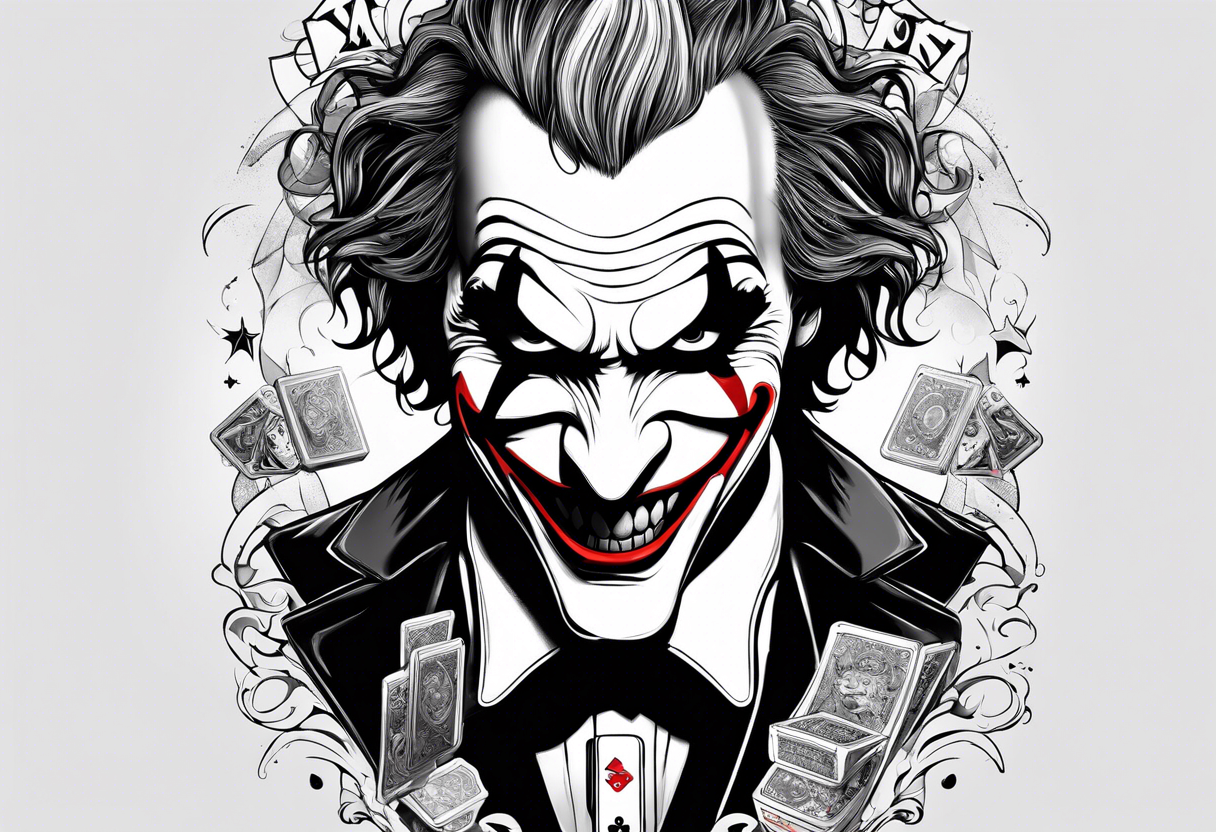 joker playing nintendo nes tattoo idea