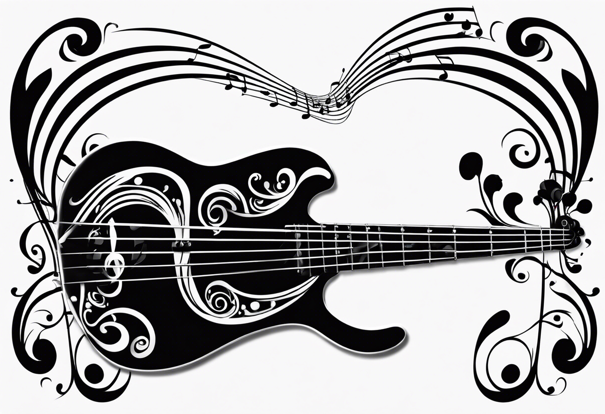 Magic electric guitar and universe tattoo. Music art Stock Vector | Adobe  Stock