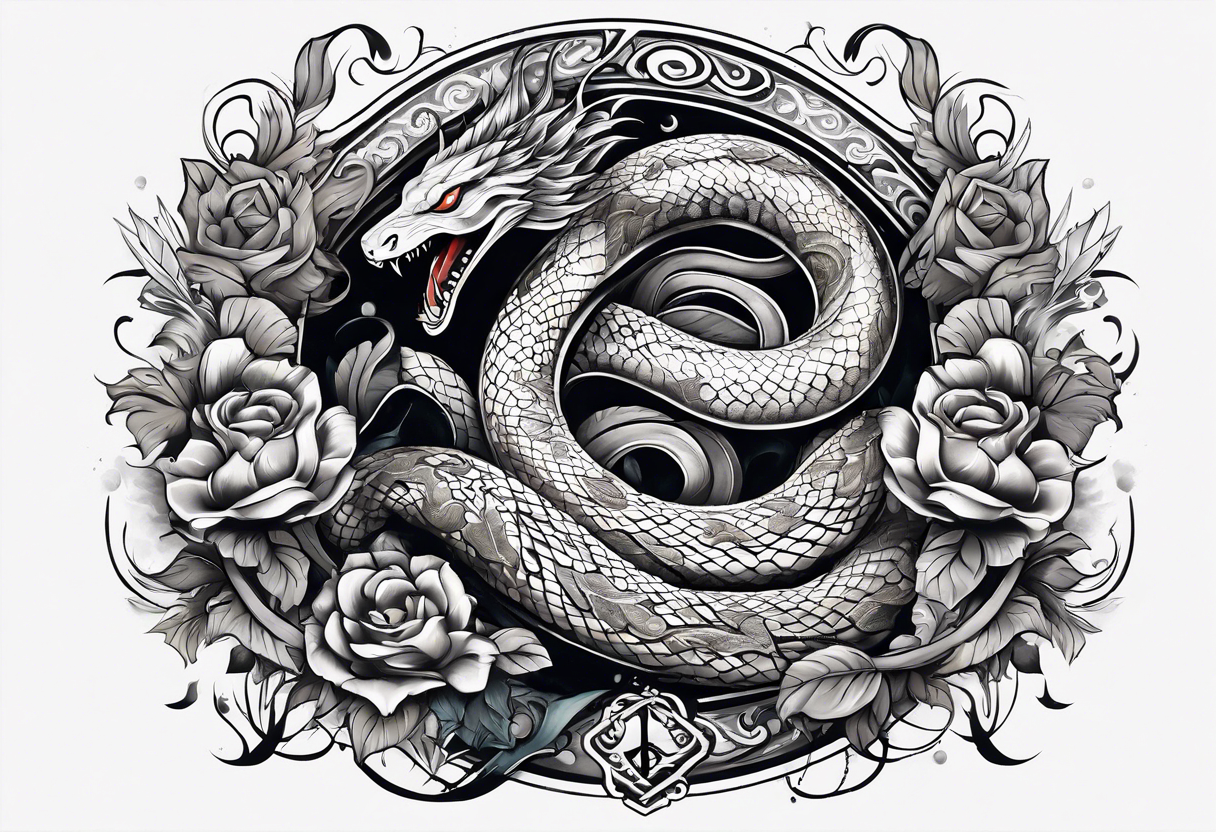 Snakes tattoo design Royalty Free Vector Image