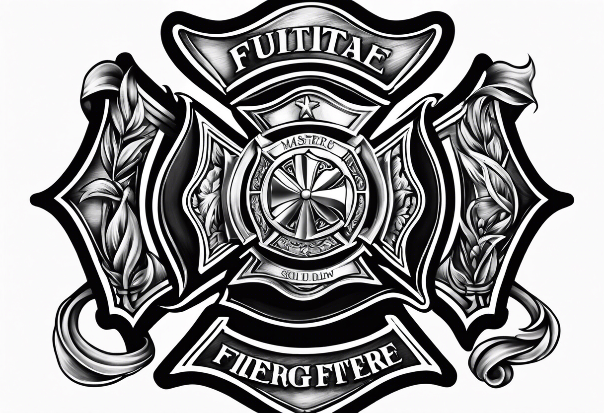 Fire Truck Maltese Cross Tattoo