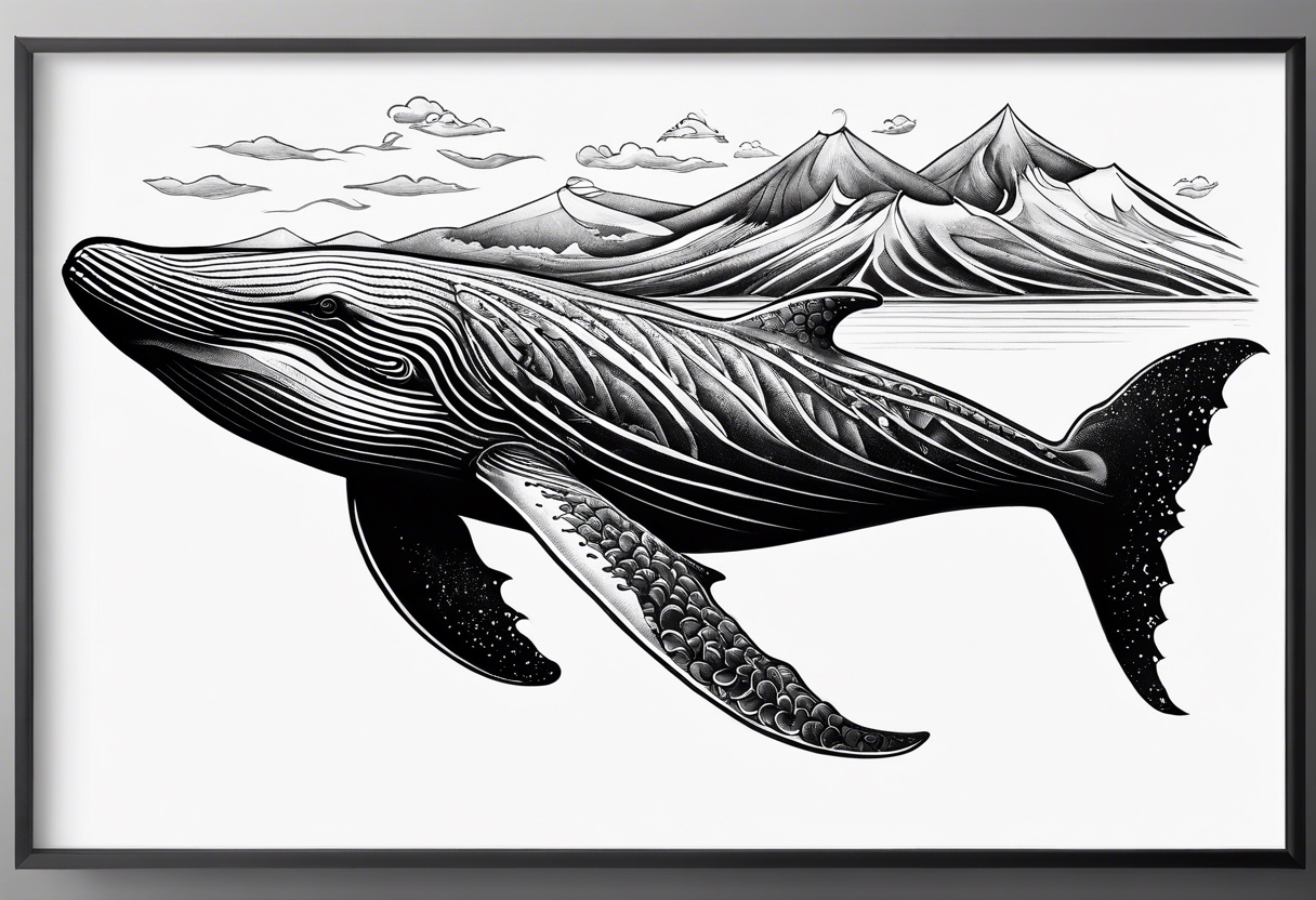 Backwards Breaching North Pacific humpback whale tattoo idea