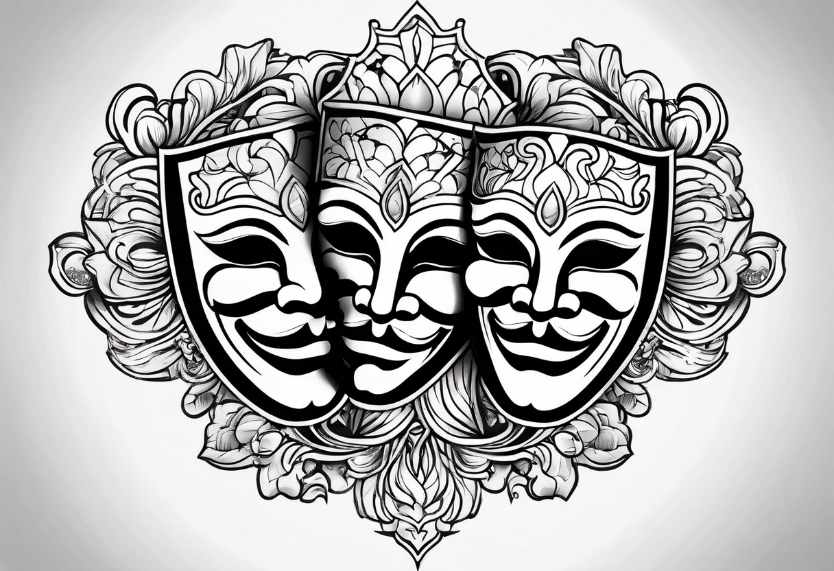 Comedy and Tragedy masks tattoo idea