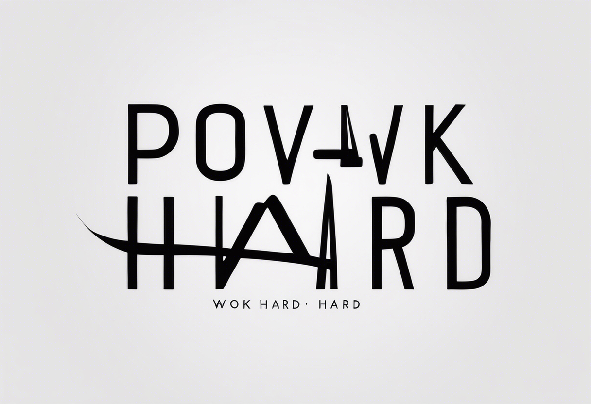 I want a painting style tattoo with the letters "work hard" and "play hard". tattoo idea