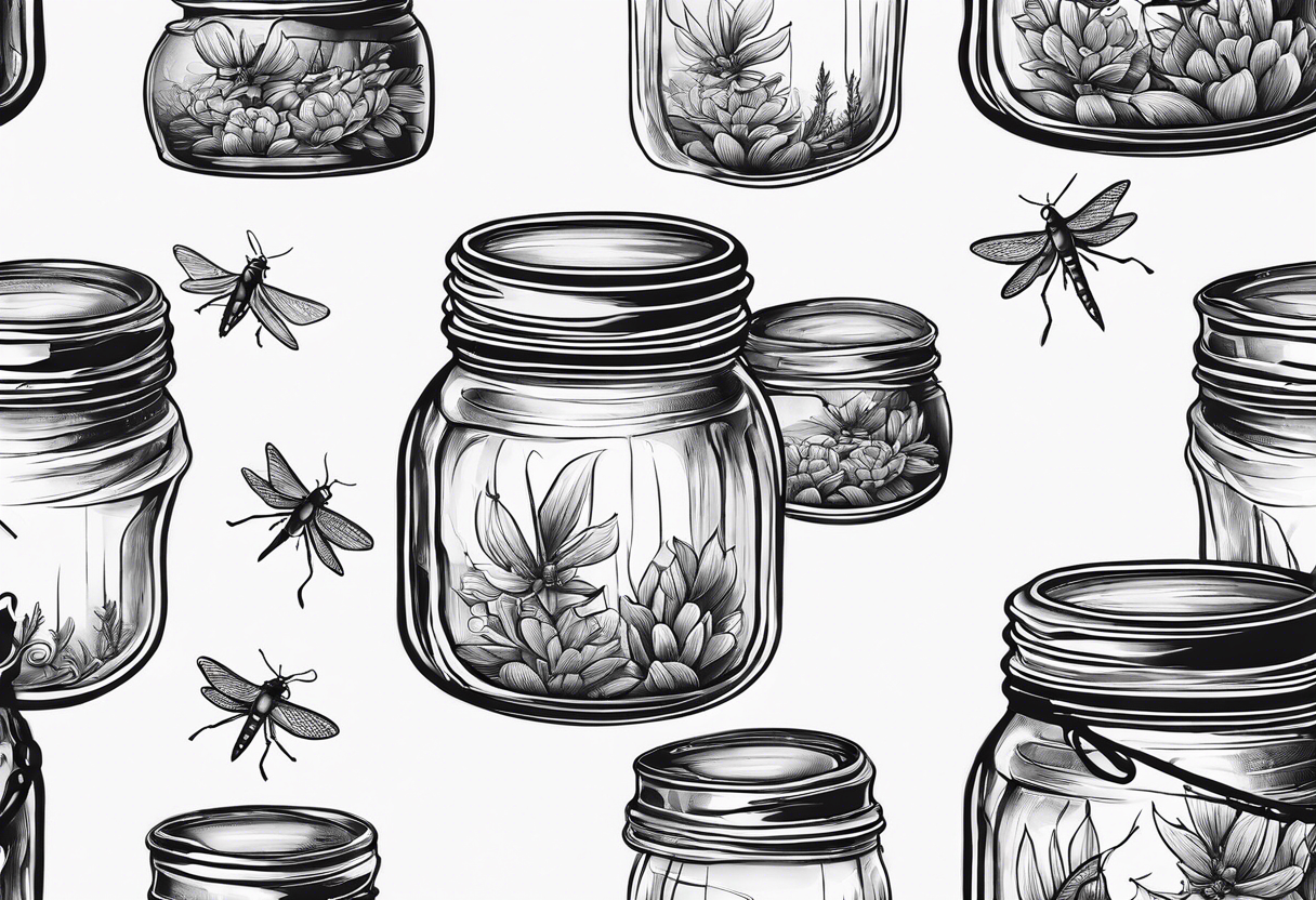 grasshopper in a mason jar tattoo idea