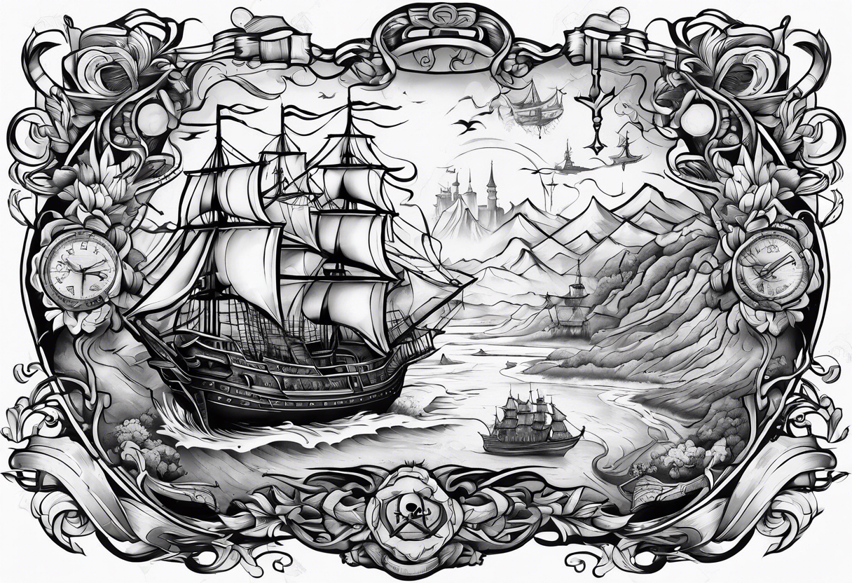 treasure map tattoo idea