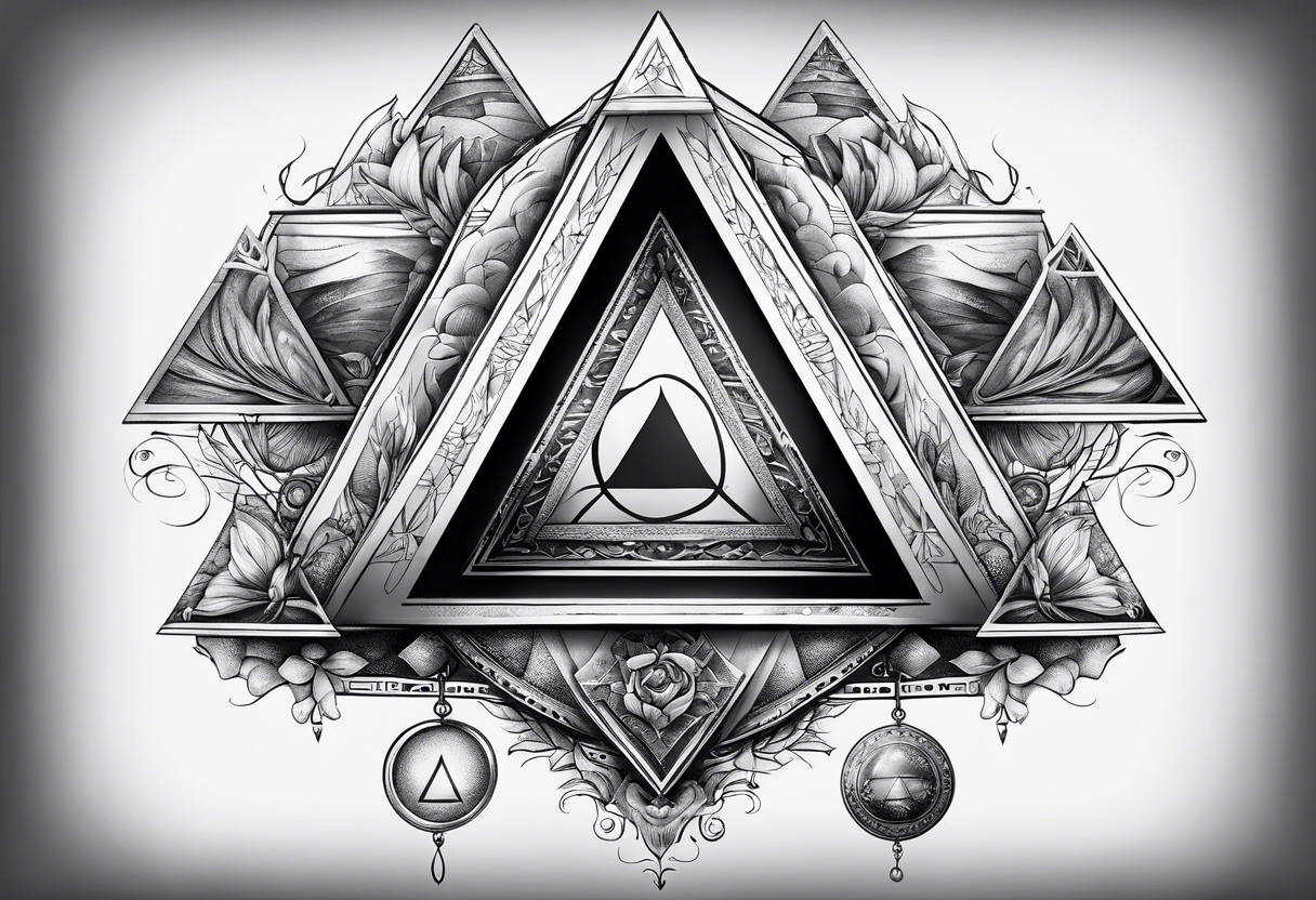 book with triangle portals floating above it tattoo idea