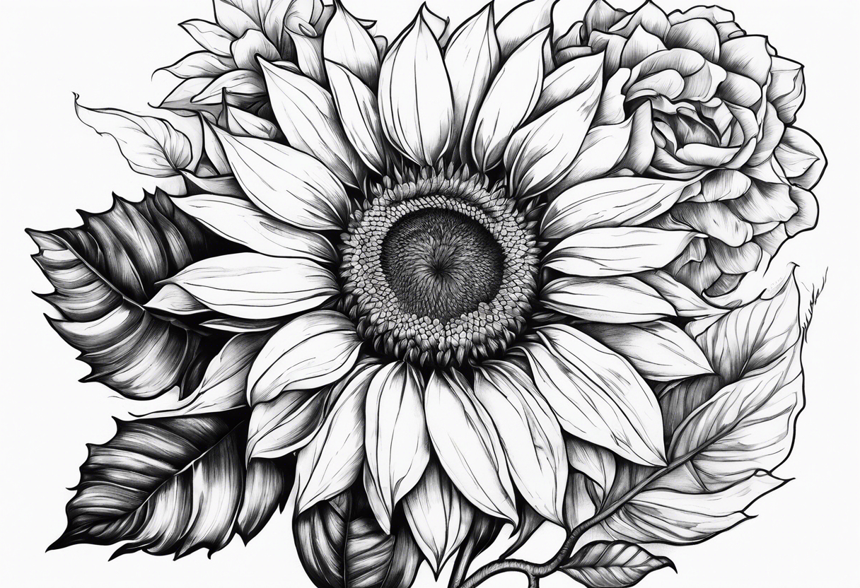 Tournesol,  Fleur roses , Caméra, wave, palmier tattoo idea