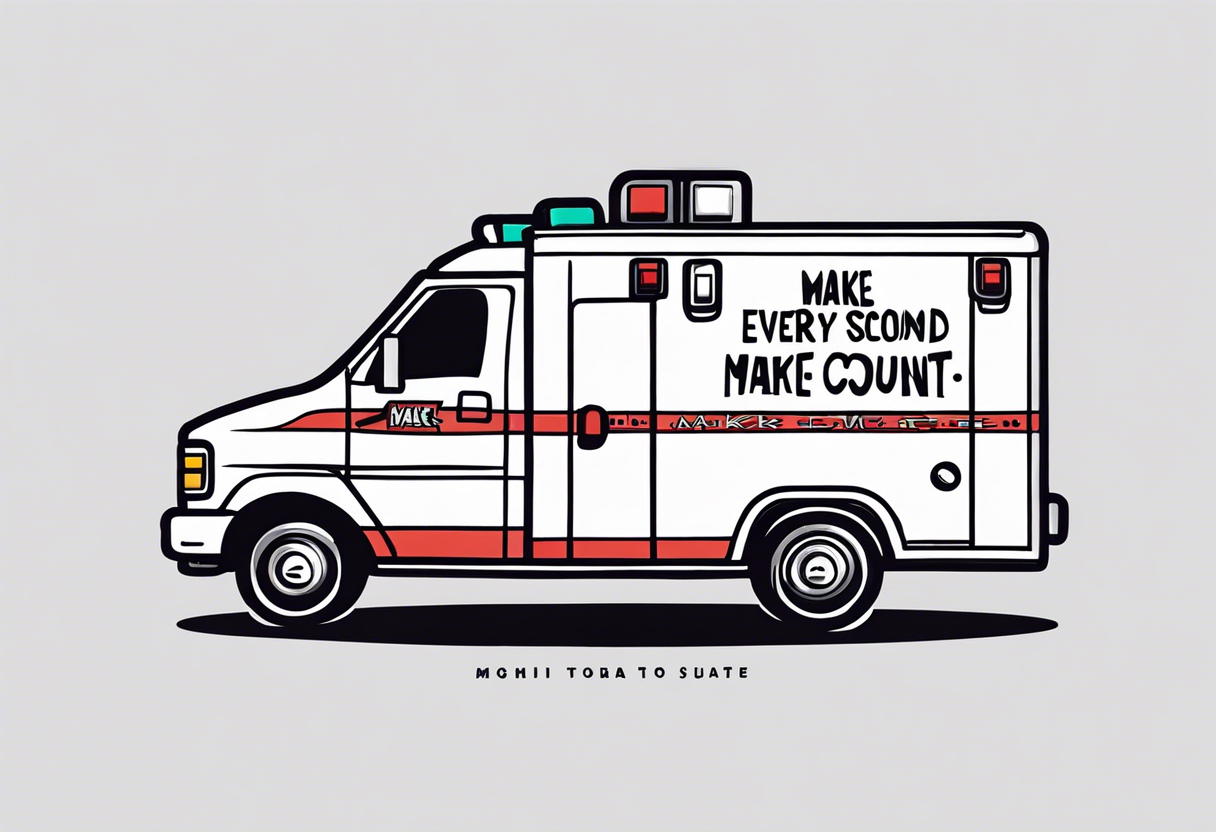 ambulance with the slogan Make Every Second Count incorporated tattoo idea