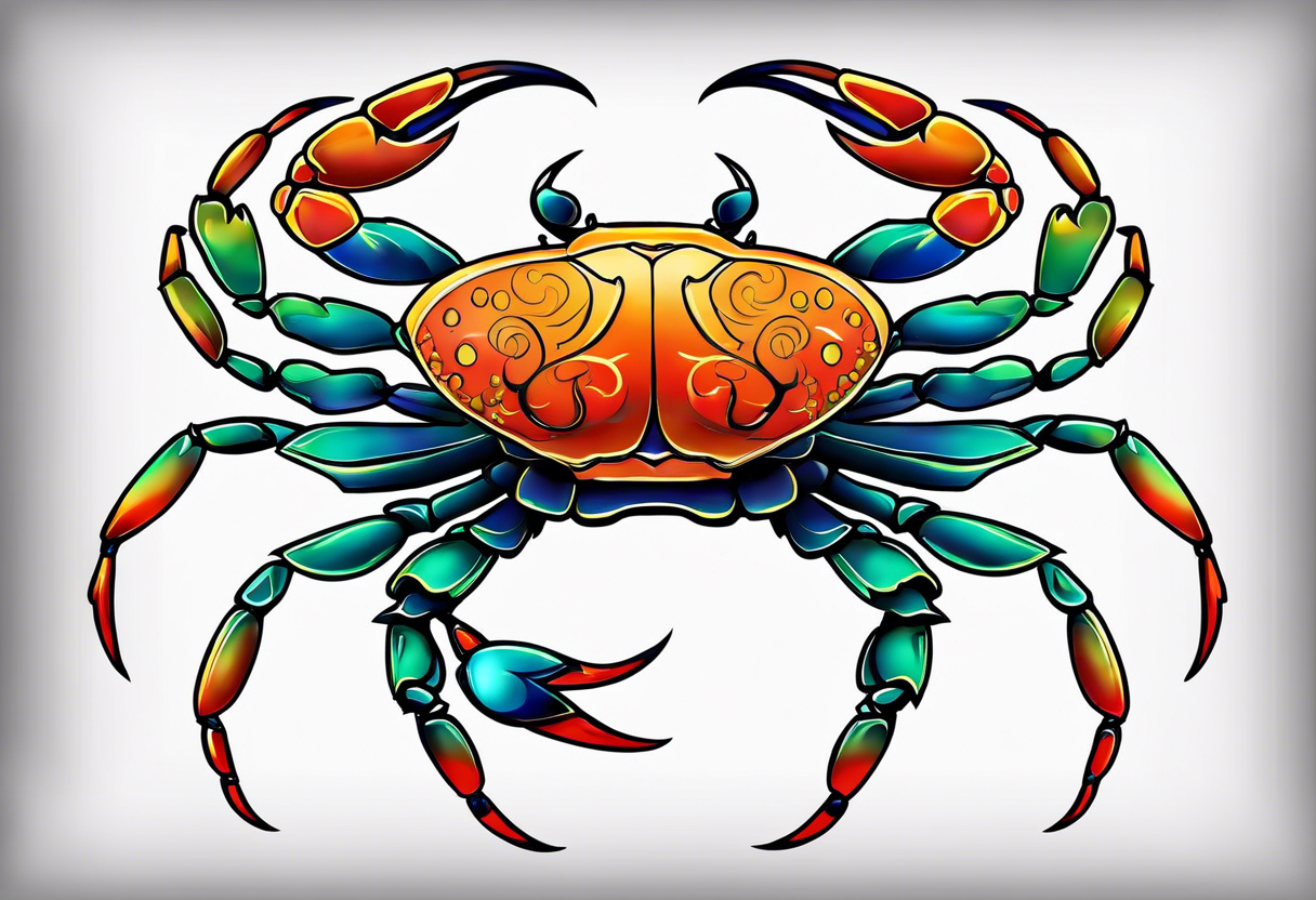 Red and brown tribal crab, Crab Tattoo Idea Cancer, Crab printing, animals,  prints, color png | PNGWing