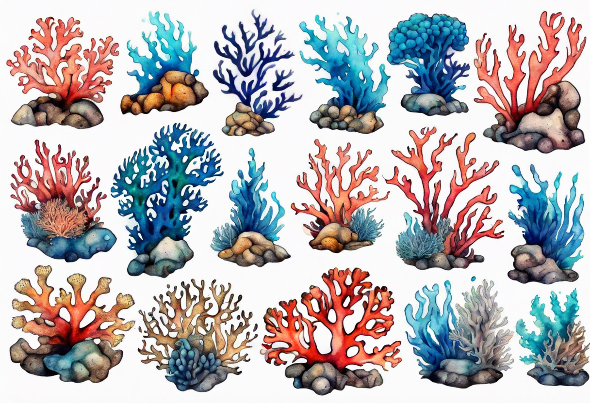 Corals revealed by a wave tattoo idea