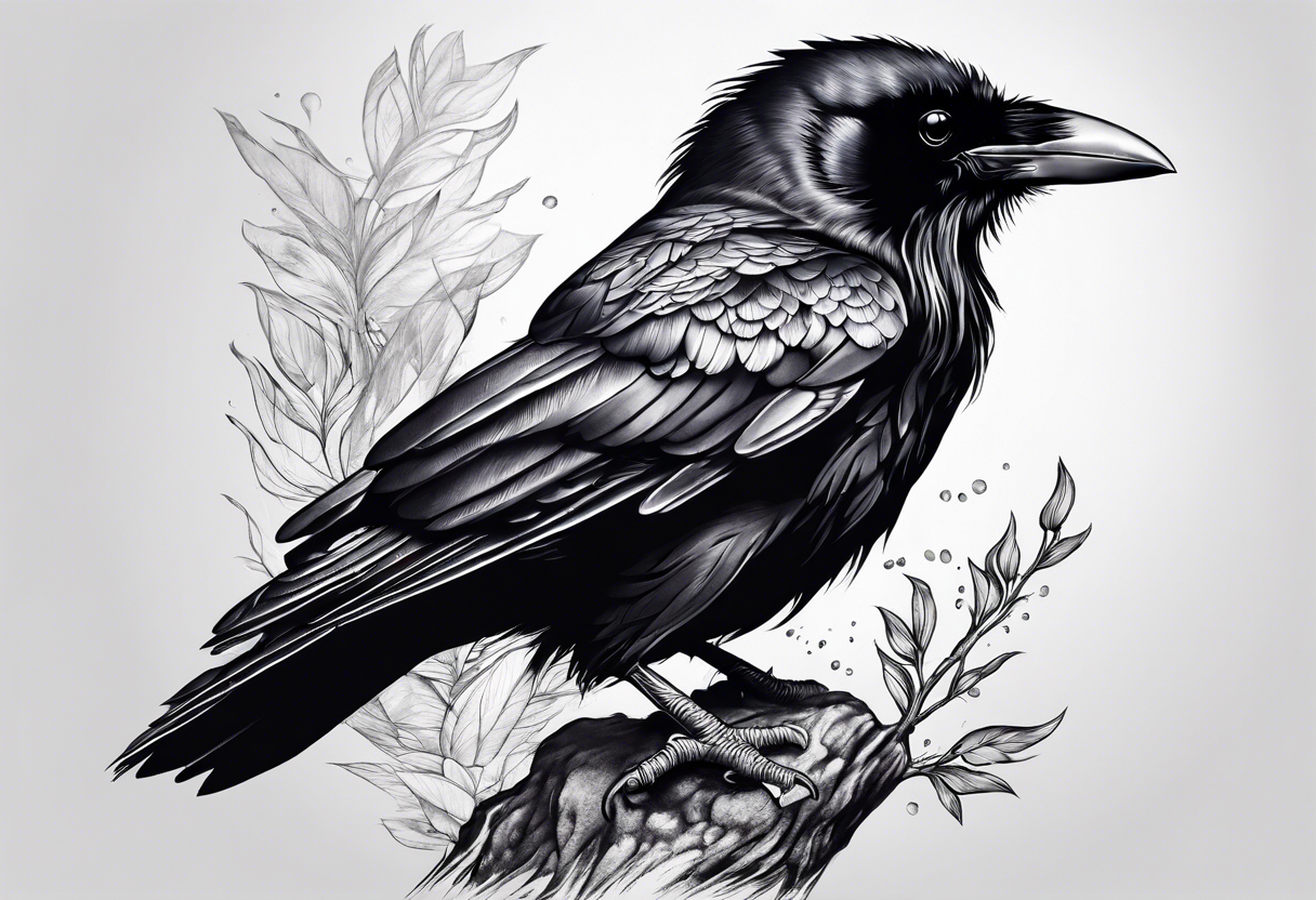 Baby raven tattoo idea