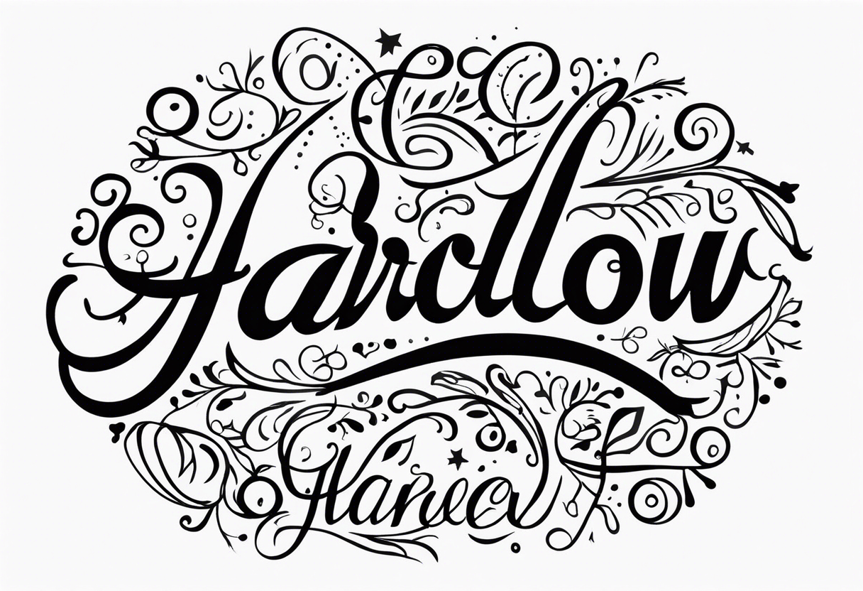 Harlow written in cursive tattoo idea