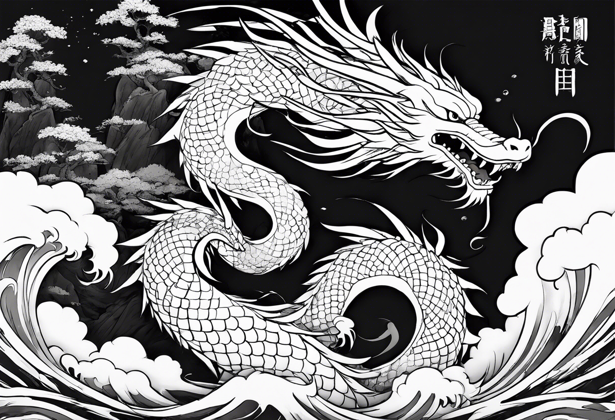 Haku from Spirited Away in dragon form tattoo idea