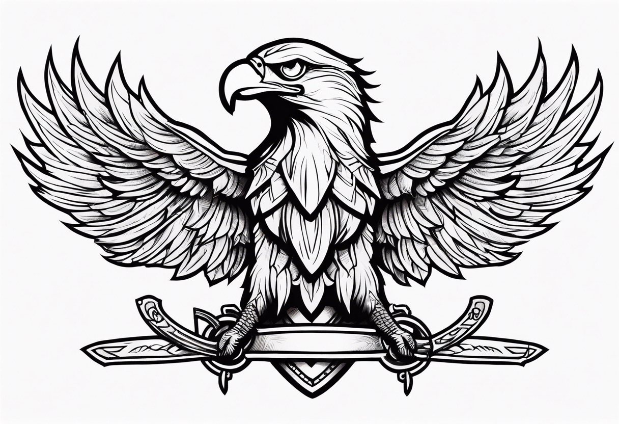 Eagle with sword tattoo idea