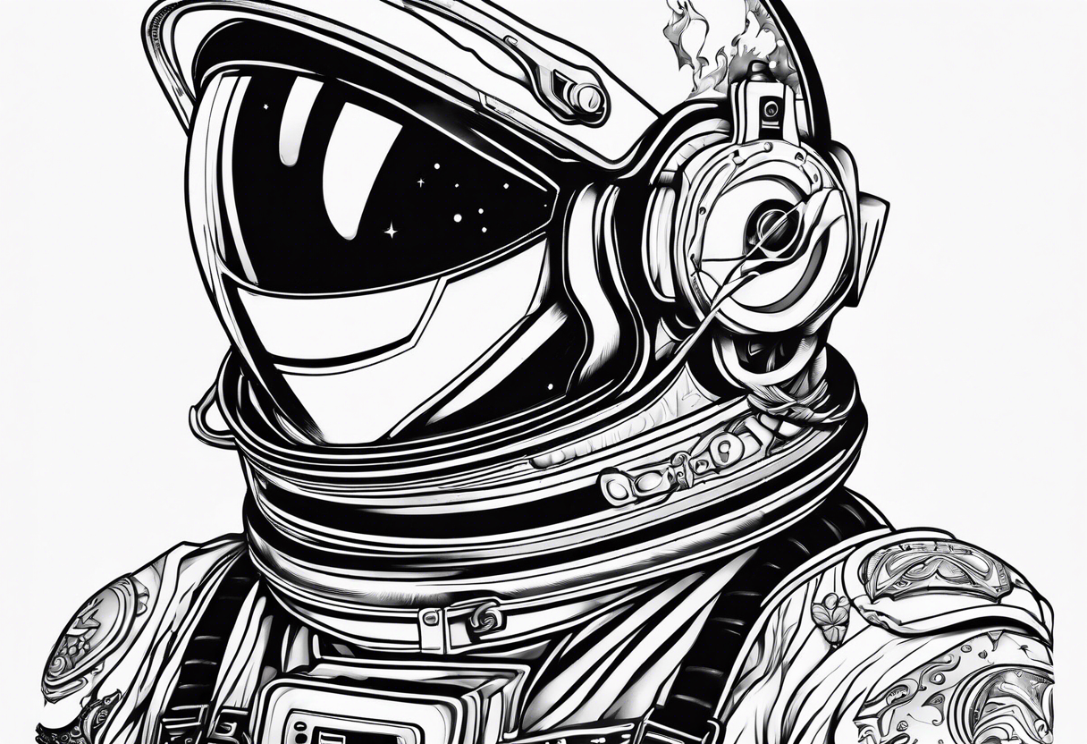 Funny space man tattoo idea