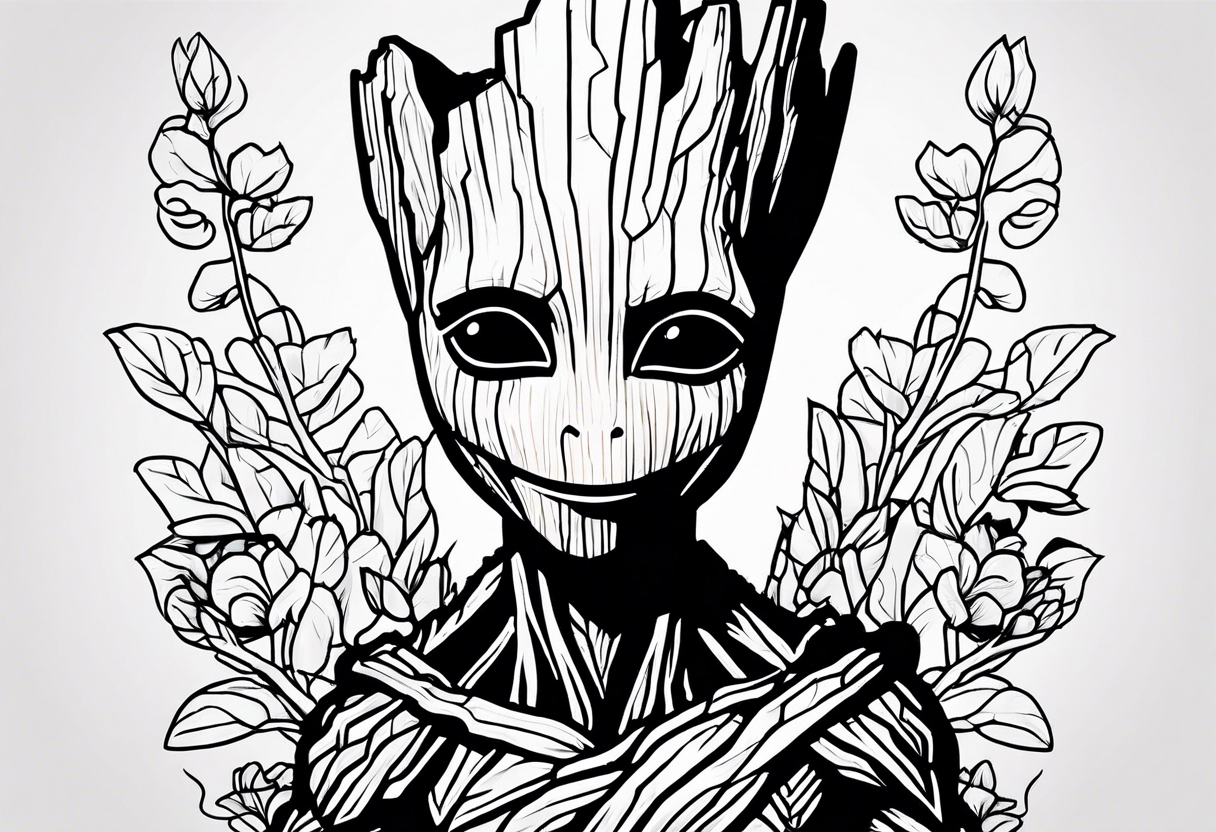 Guardians of the galaxy baby groot tattoo idea