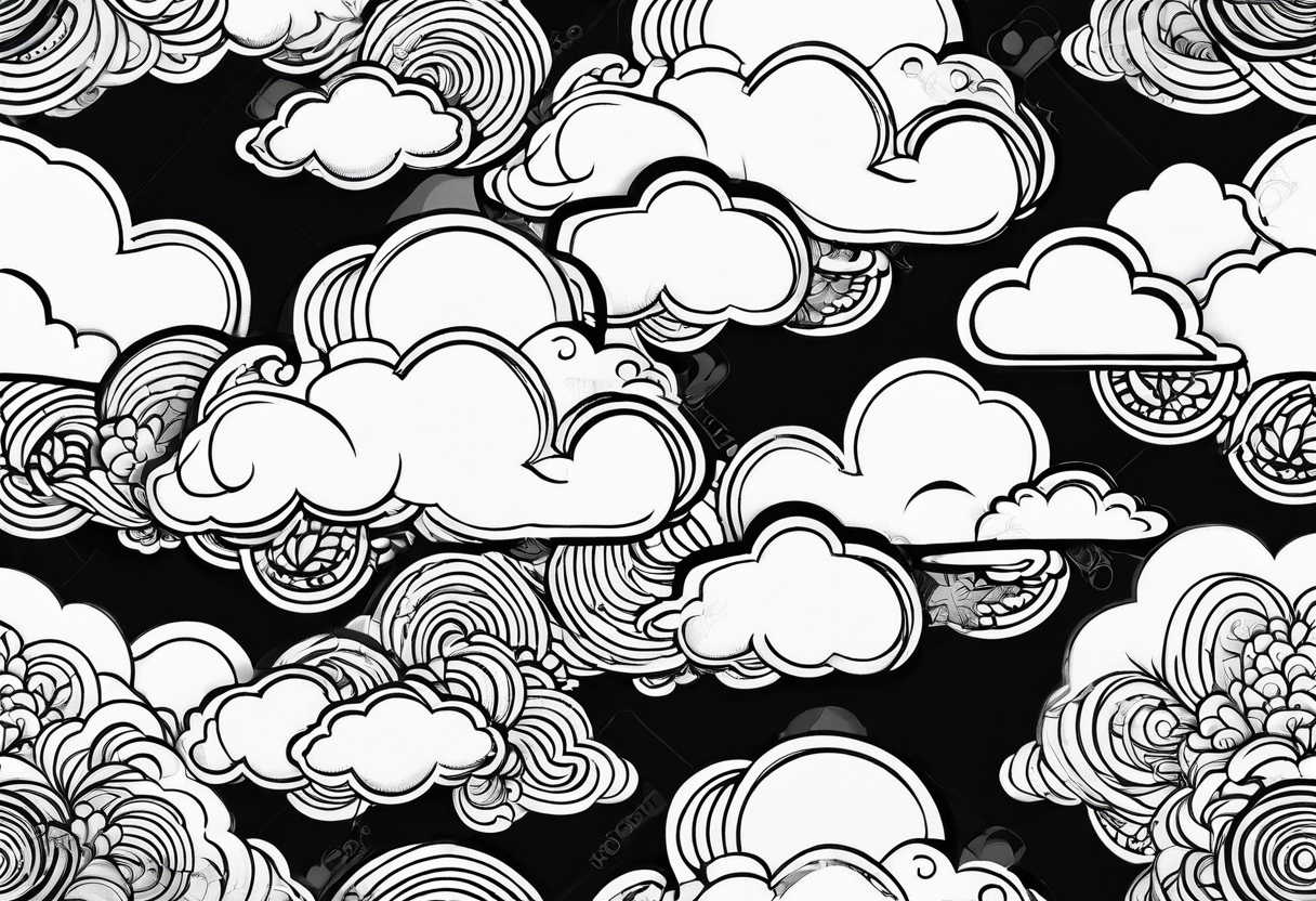 clouds repeating pattern tattoo idea