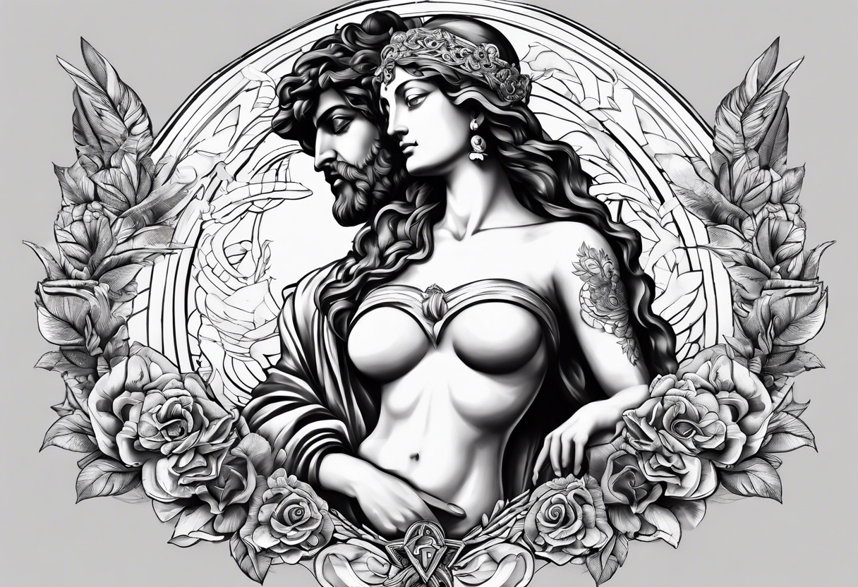 Griechischen Statue mann und frau tattoo idea