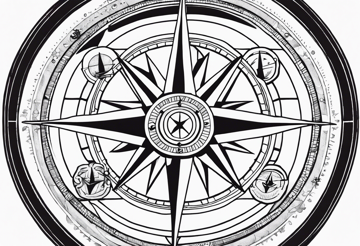 I want a compass combine with Mugiwara Luffy tattoo idea