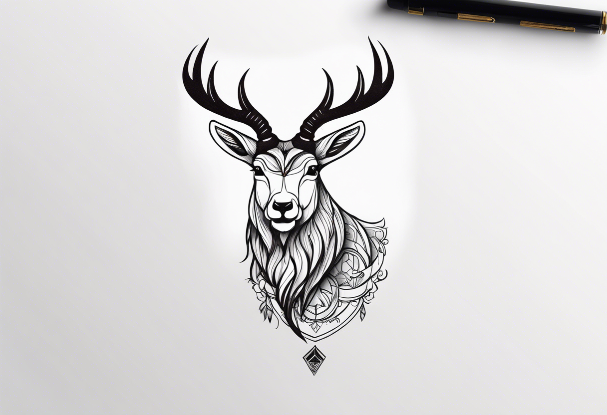 Steinbock mit Schrotflinte tattoo idea