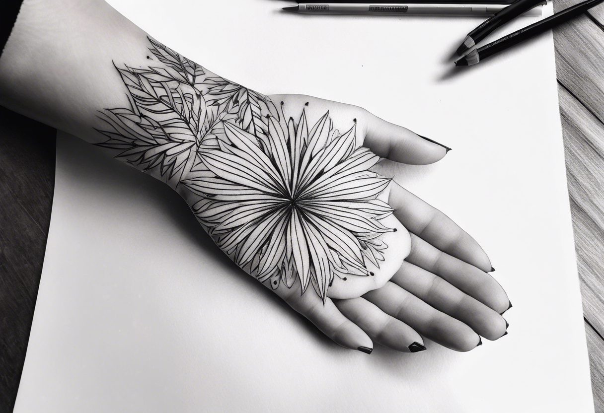 Snowflakes, palm, small tattoo idea