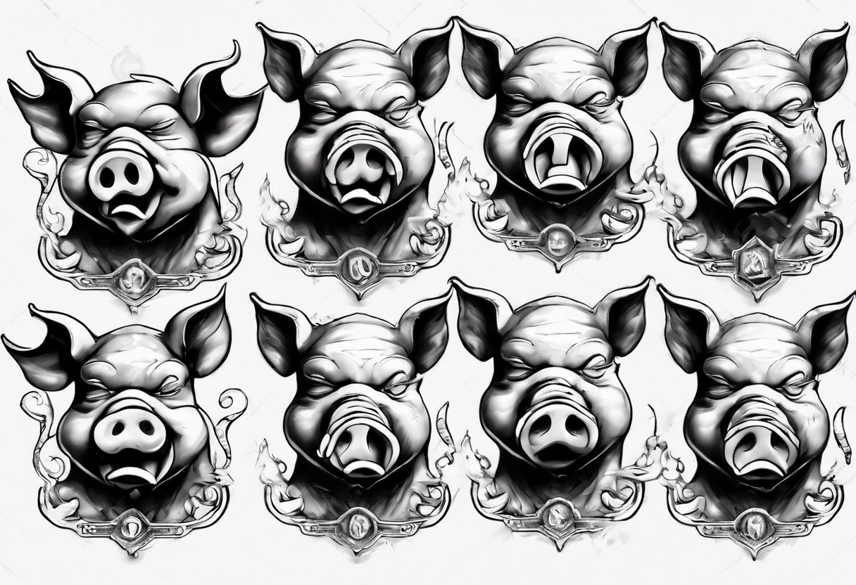 Flying Pig Temporary Tattoo Sticker - OhMyTat