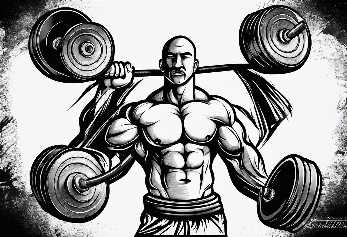Weight lifting and boxing tattoo idea
