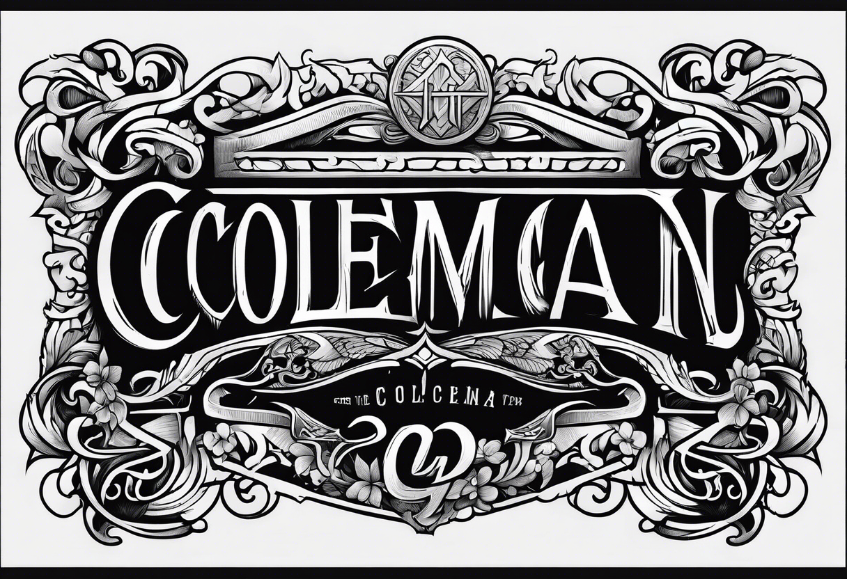 the word coleman in old english font tattoo idea