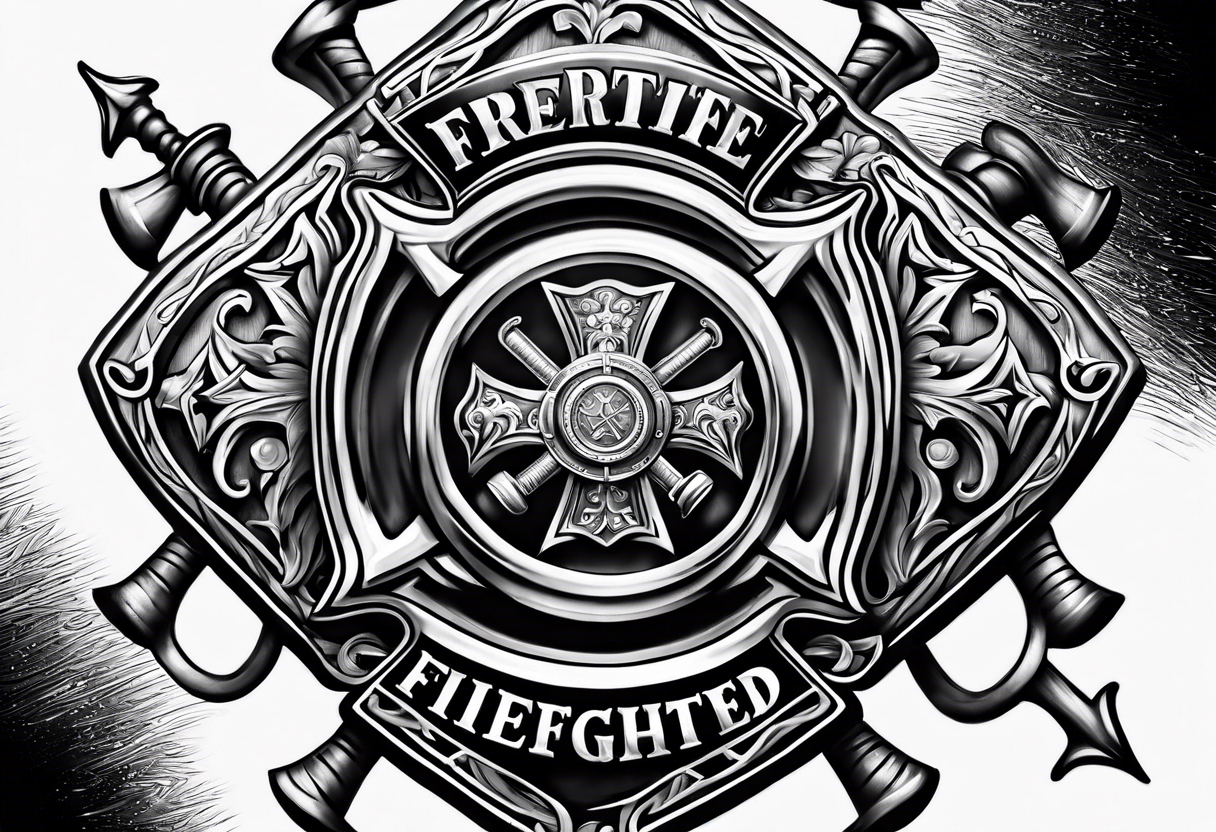 Maltese cross firefighter tattoo idea