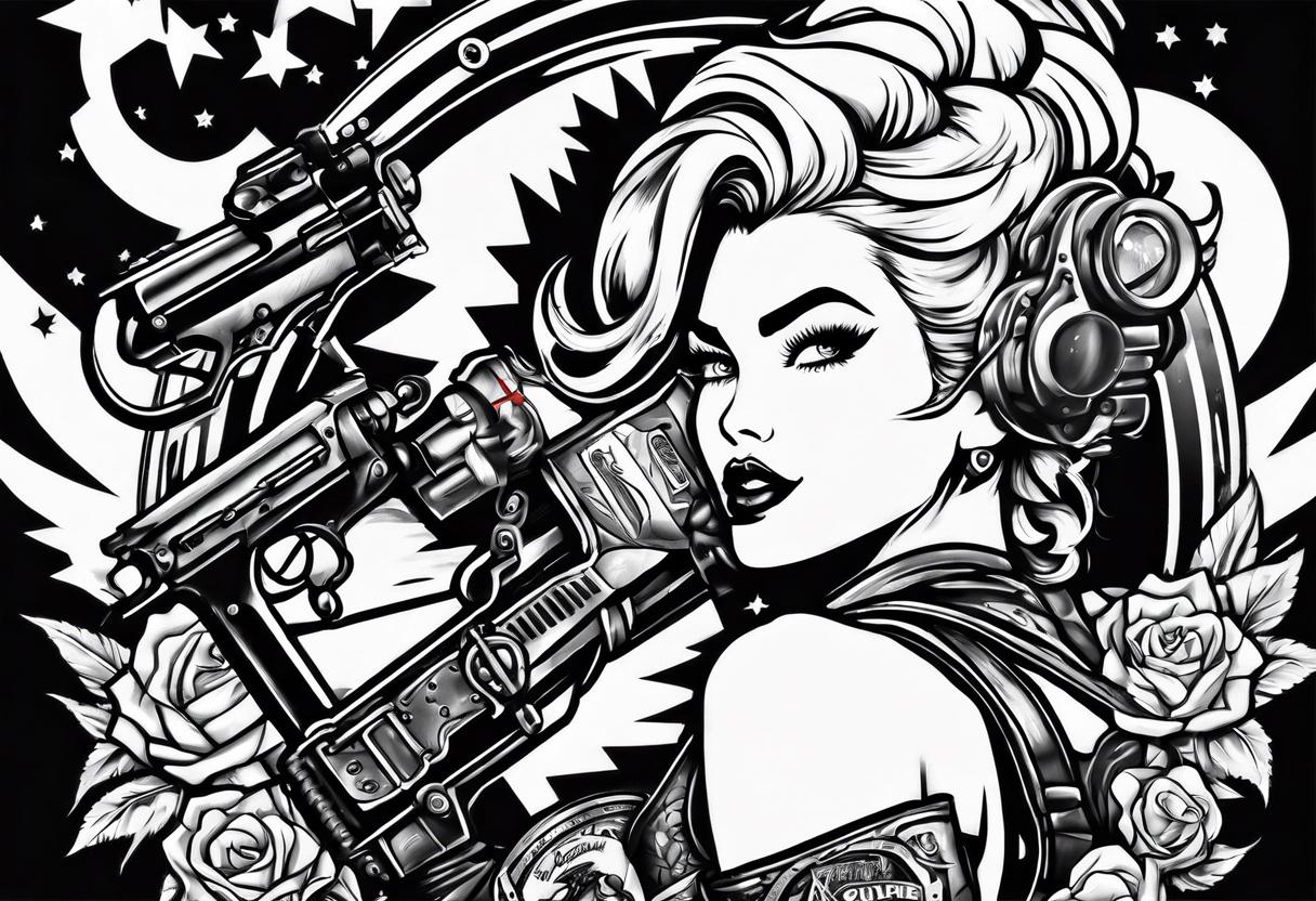 Fallout nuka cola pinup riding nuke tattoo idea