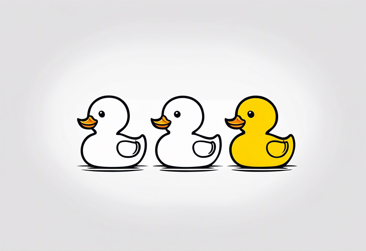 3 rubber ducks in a row side profile 

they are all facing the same way tattoo idea