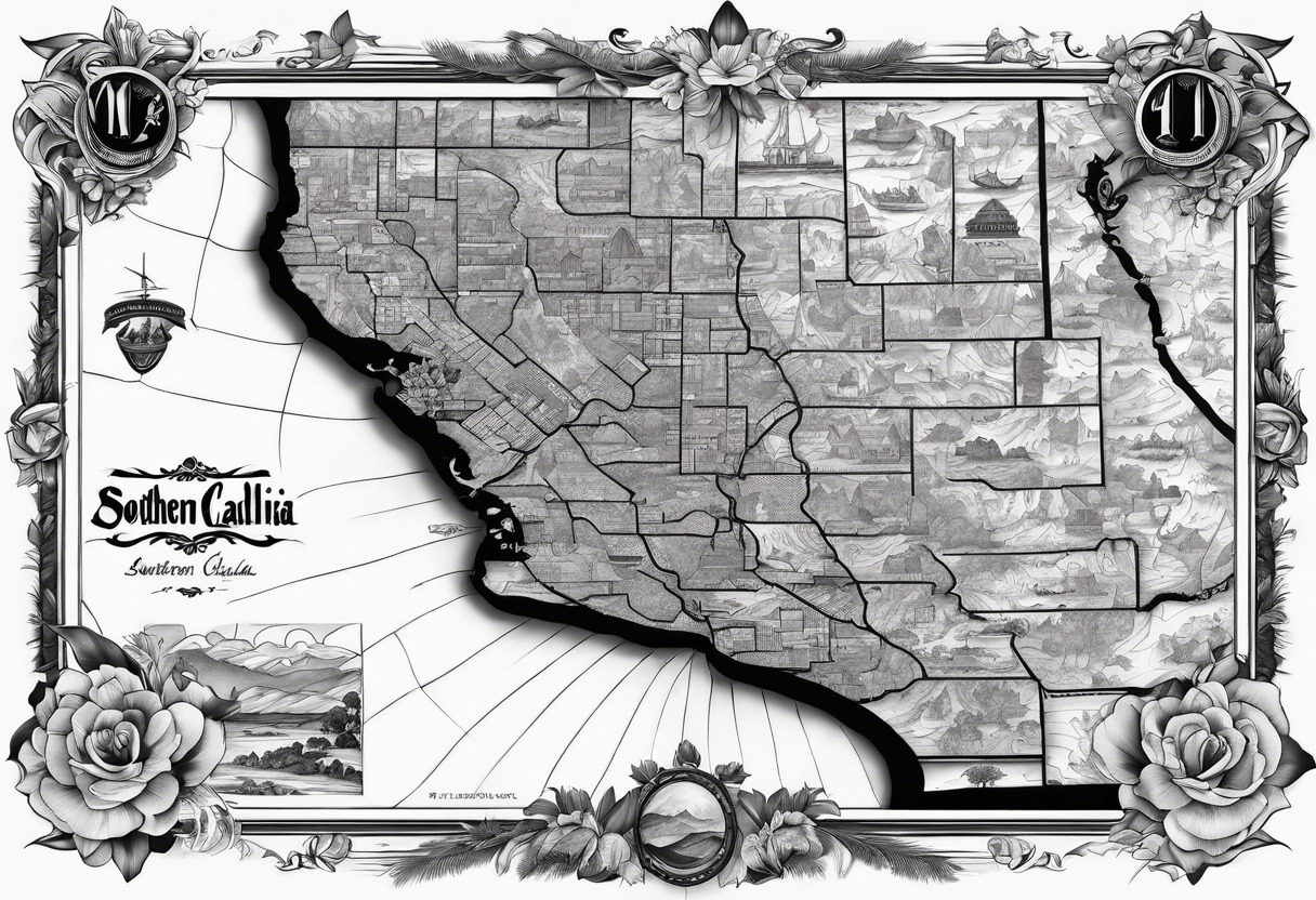 Map of Southern California tattoo idea