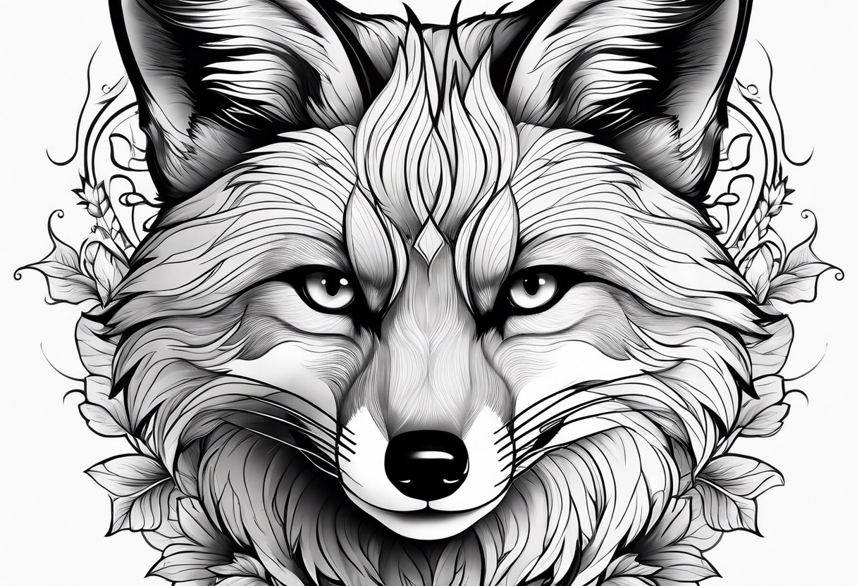 Alluring female fox tattoo idea