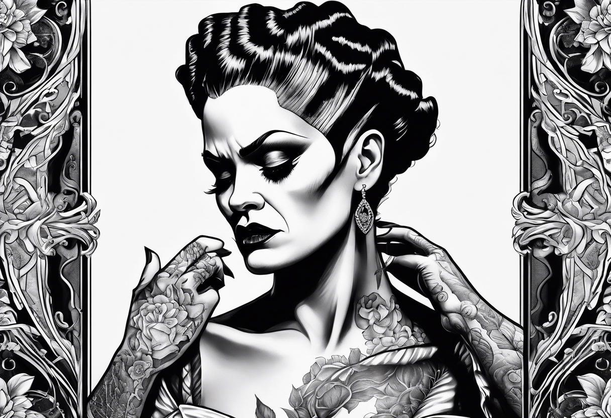 Frankenstein choking bride of Frankenstein tattoo idea