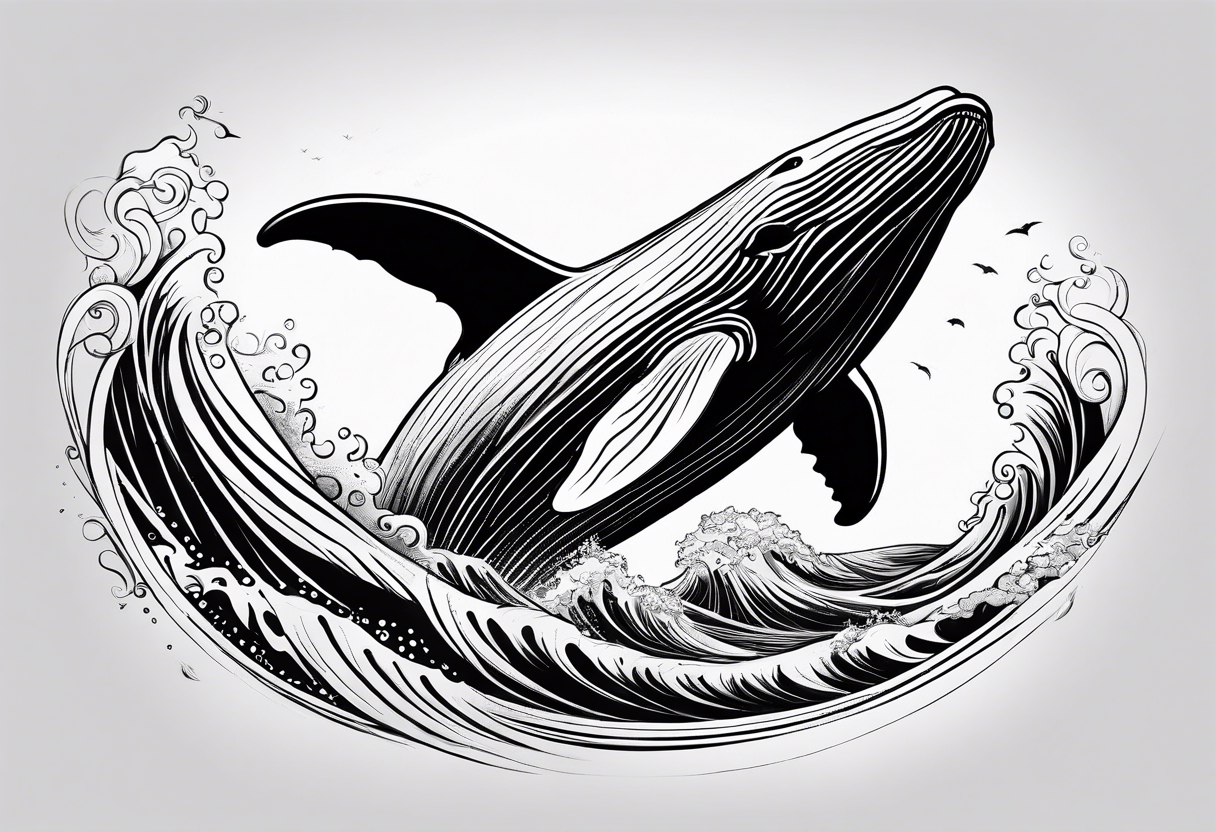 Breaching whale Maui tattoo idea